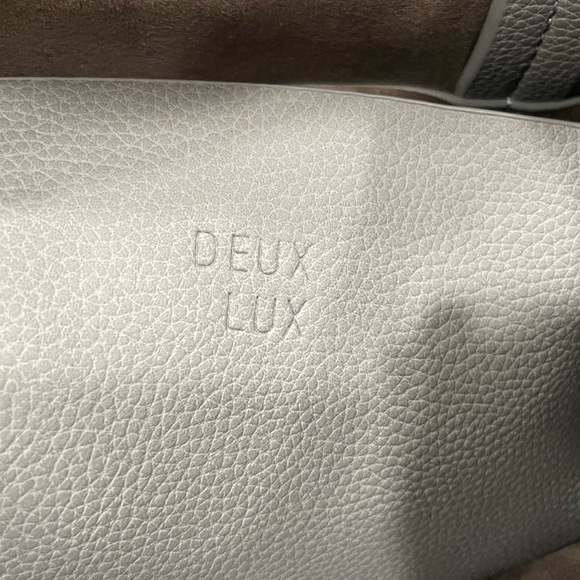 Deux Lux Raw Leather Tote Large Light Blue NEW - Picture 3 of 8